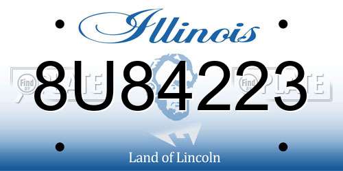 8U84223 Illinois License Plate