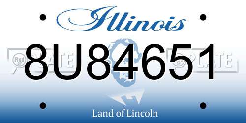 8U84651 Illinois License Plate