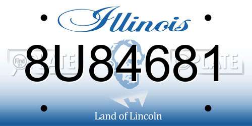 8U84681 Illinois License Plate