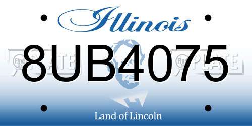 8UB4075 Illinois License Plate