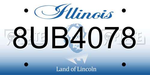 8UB4078 Illinois License Plate