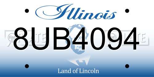 8UB4094 Illinois License Plate