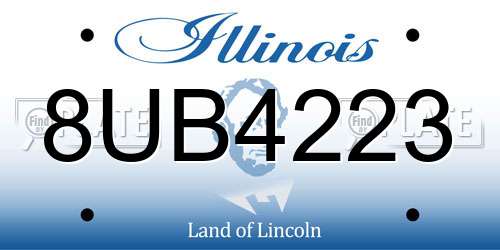 8UB4223 Illinois License Plate