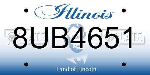 8UB4651 Illinois License Plate
