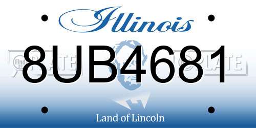 8UB4681 Illinois License Plate