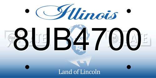 8UB4700 Illinois License Plate