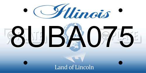 8UBA075 Illinois License Plate
