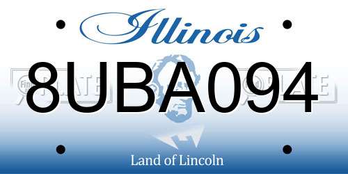 8UBA094 Illinois License Plate
