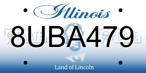 8UBA479 Illinois License Plate