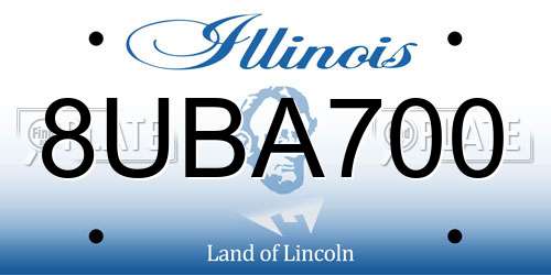 8UBA700 Illinois License Plate