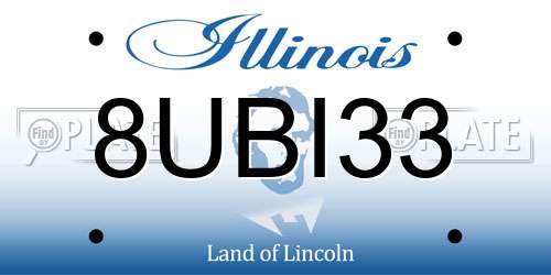 8UBI33 Illinois License Plate