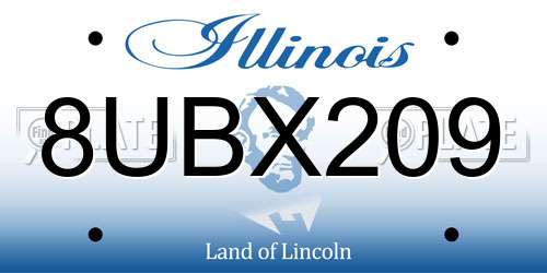 8UBX209 Illinois License Plate