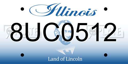 8UC0512 Illinois License Plate