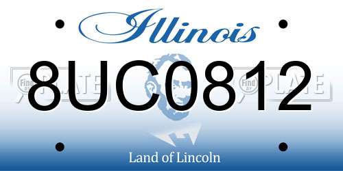 8UC0812 Illinois License Plate
