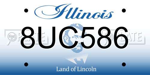 8UC586 Illinois License Plate