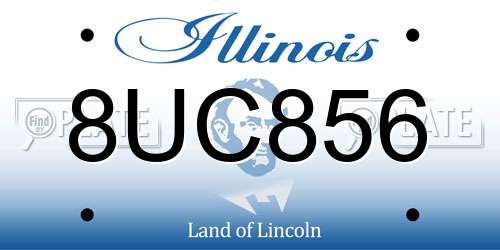 8UC856 Illinois License Plate