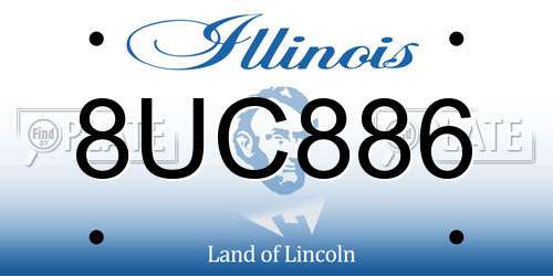 8UC886 Illinois License Plate