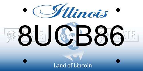 8UCB86 Illinois License Plate