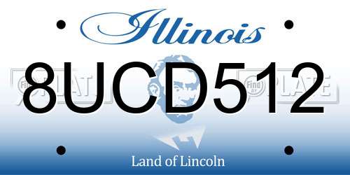 8UCD512 Illinois License Plate