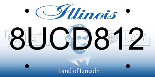 8UCD812 Illinois License Plate