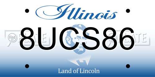 8UCS86 Illinois License Plate