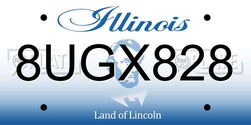 8UGX828 Illinois License Plate
