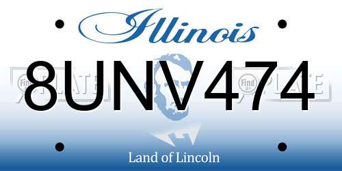 8UNV474 Illinois License Plate