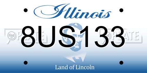 8US133 Illinois License Plate