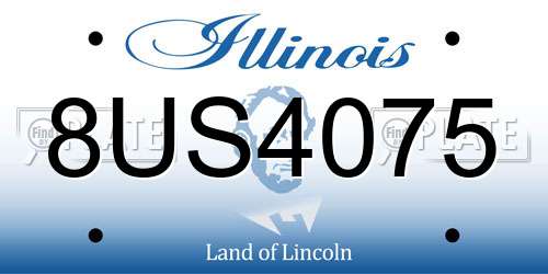8US4075 Illinois License Plate