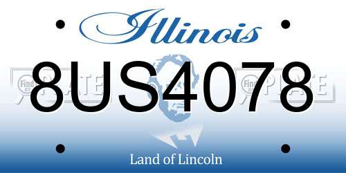 8US4078 Illinois License Plate