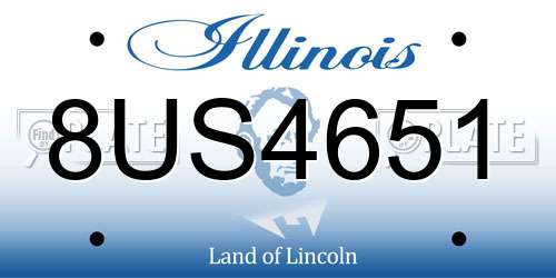 8US4651 Illinois License Plate