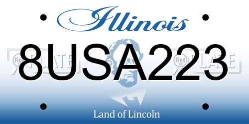 8USA223 Illinois License Plate