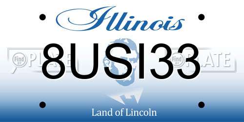 8USI33 Illinois License Plate