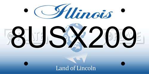 8USX209 Illinois License Plate