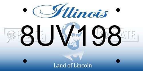 8UV198 Illinois License Plate
