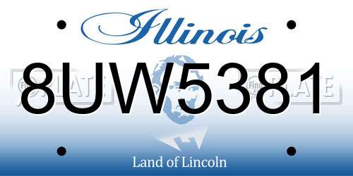 8UW5381 Illinois License Plate