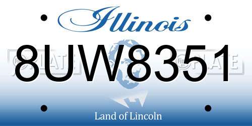 8UW8351 Illinois License Plate