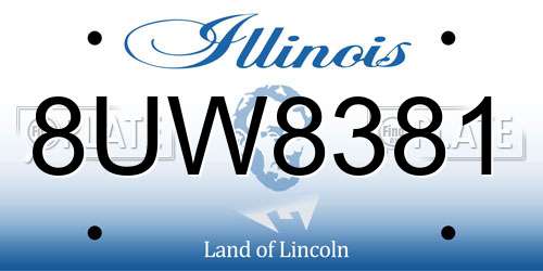 8UW8381 Illinois License Plate
