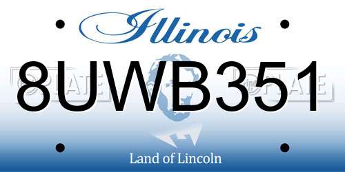 8UWB351 Illinois License Plate