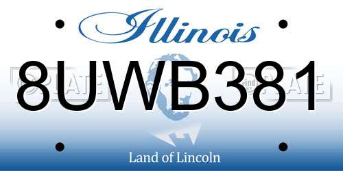 8UWB381 Illinois License Plate