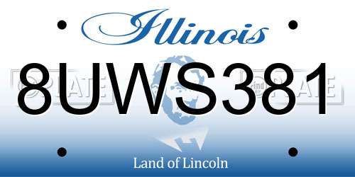 8UWS381 Illinois License Plate