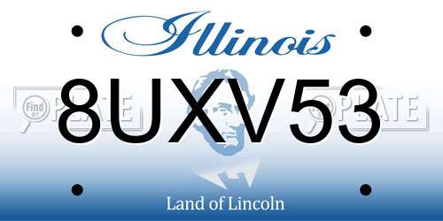 8UXV53 Illinois License Plate