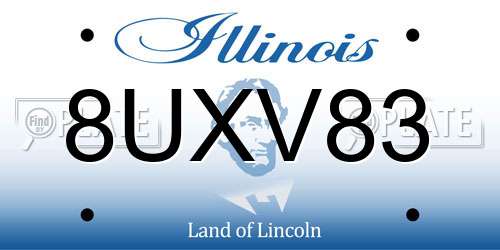 8UXV83 Illinois License Plate