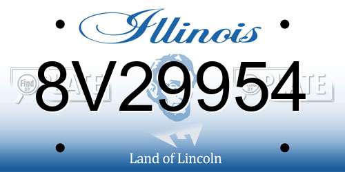 8V29954 Illinois License Plate
