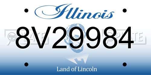 8V29984 Illinois License Plate