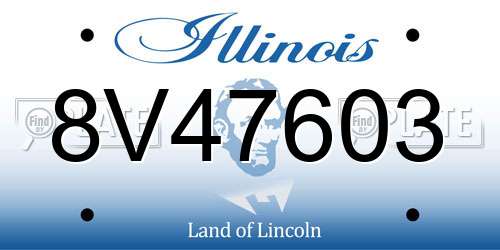 8V47603 Illinois License Plate