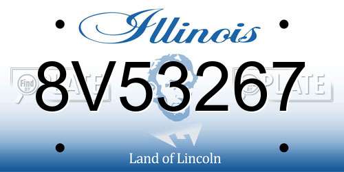 8V53267 Illinois License Plate