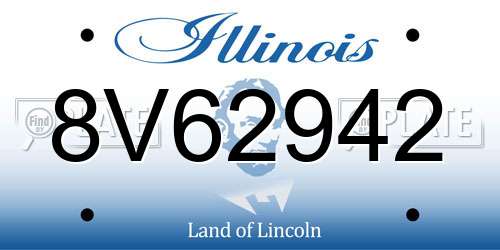8V62942 Illinois License Plate