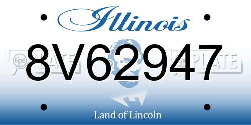 8V62947 Illinois License Plate
