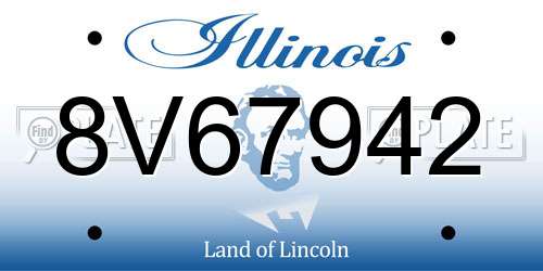 8V67942 Illinois License Plate